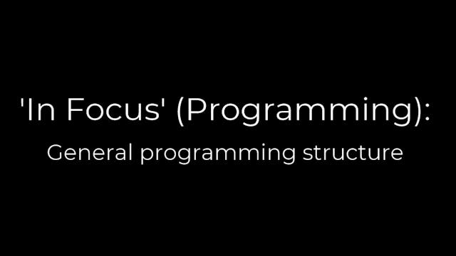 General programming structure