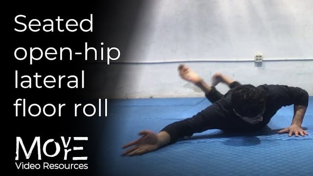 Seated open-hip lateral floor roll