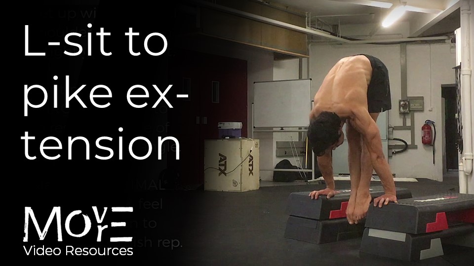 'L-sit' to 'Pike-extension'