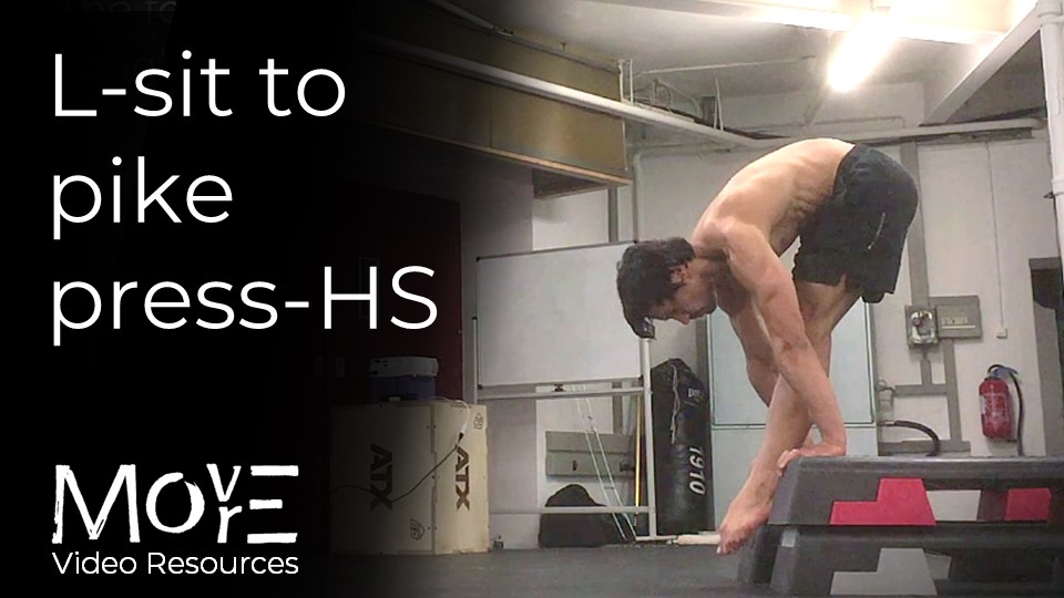 'L-sit' to 'Pike-press Handstand'