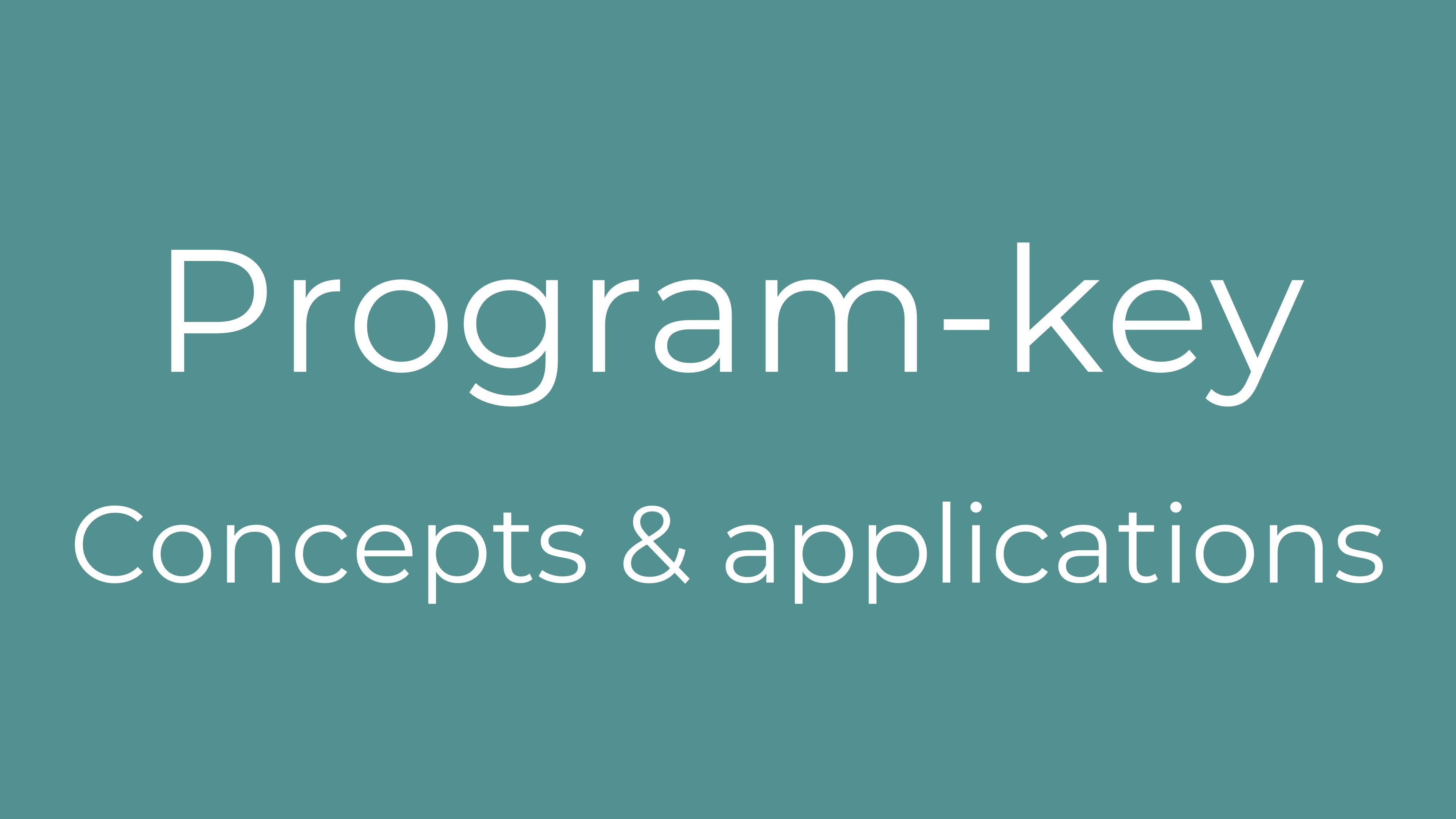 Using the 'Programming key'