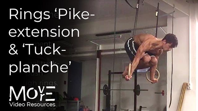 Rings 'Pike-extension' and 'Tuck-plan...
