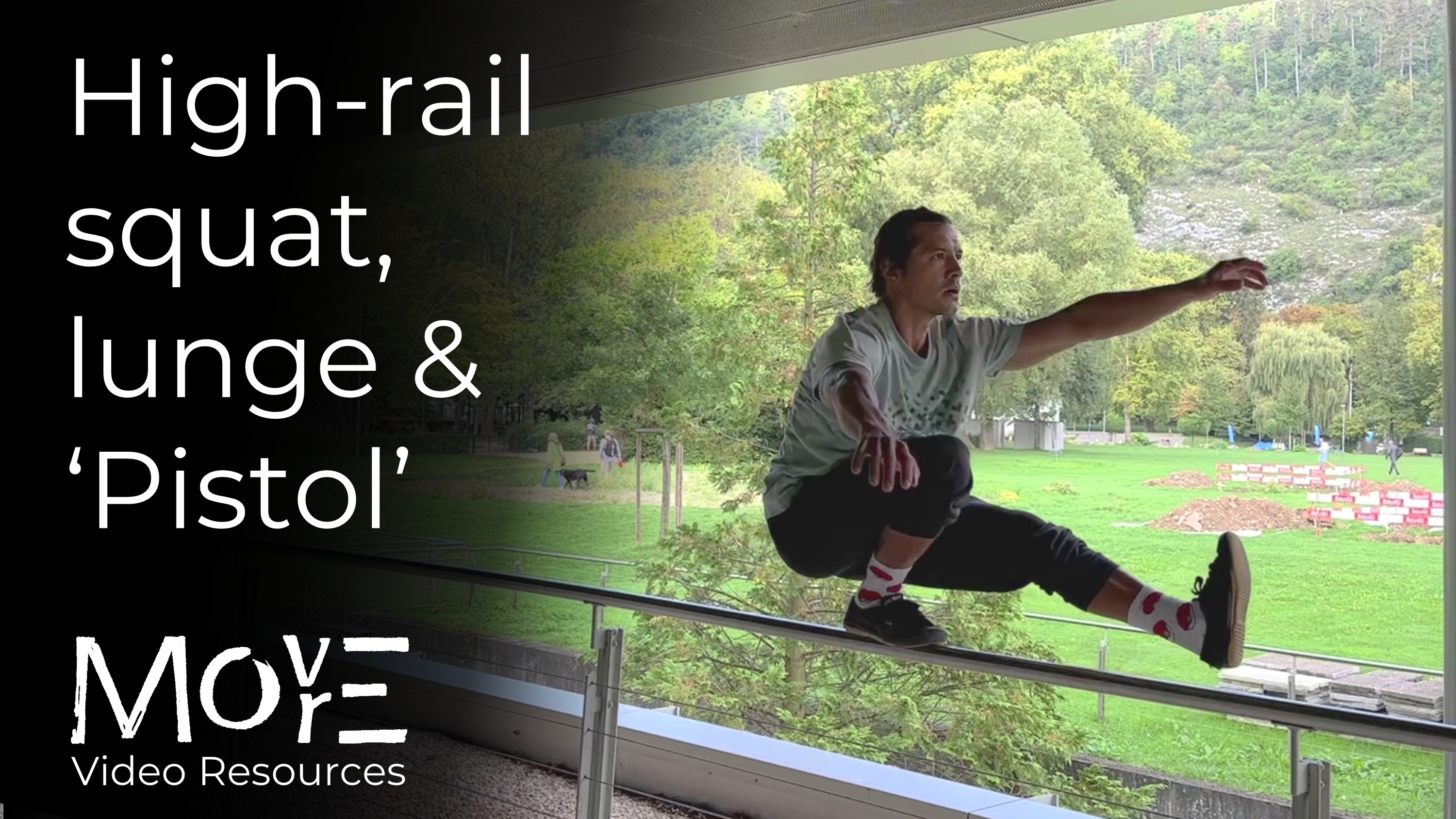 High-rail squat, lunge & 'Pistol' variations