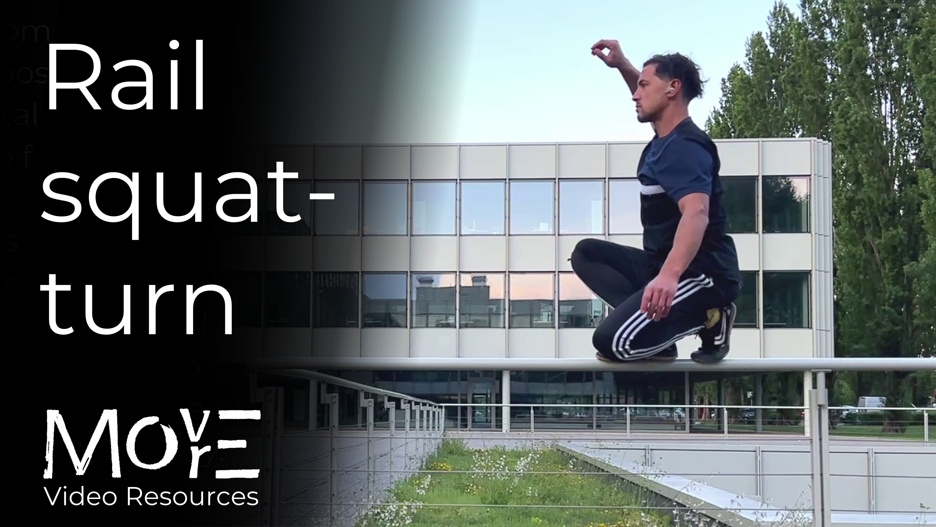 Rail squat-turn transition