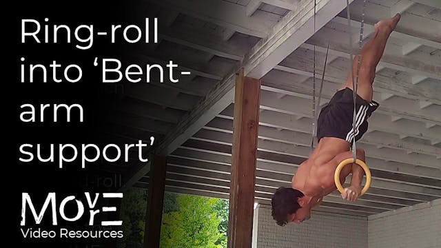 Rings forward-roll to 'Bent-arm suppo...