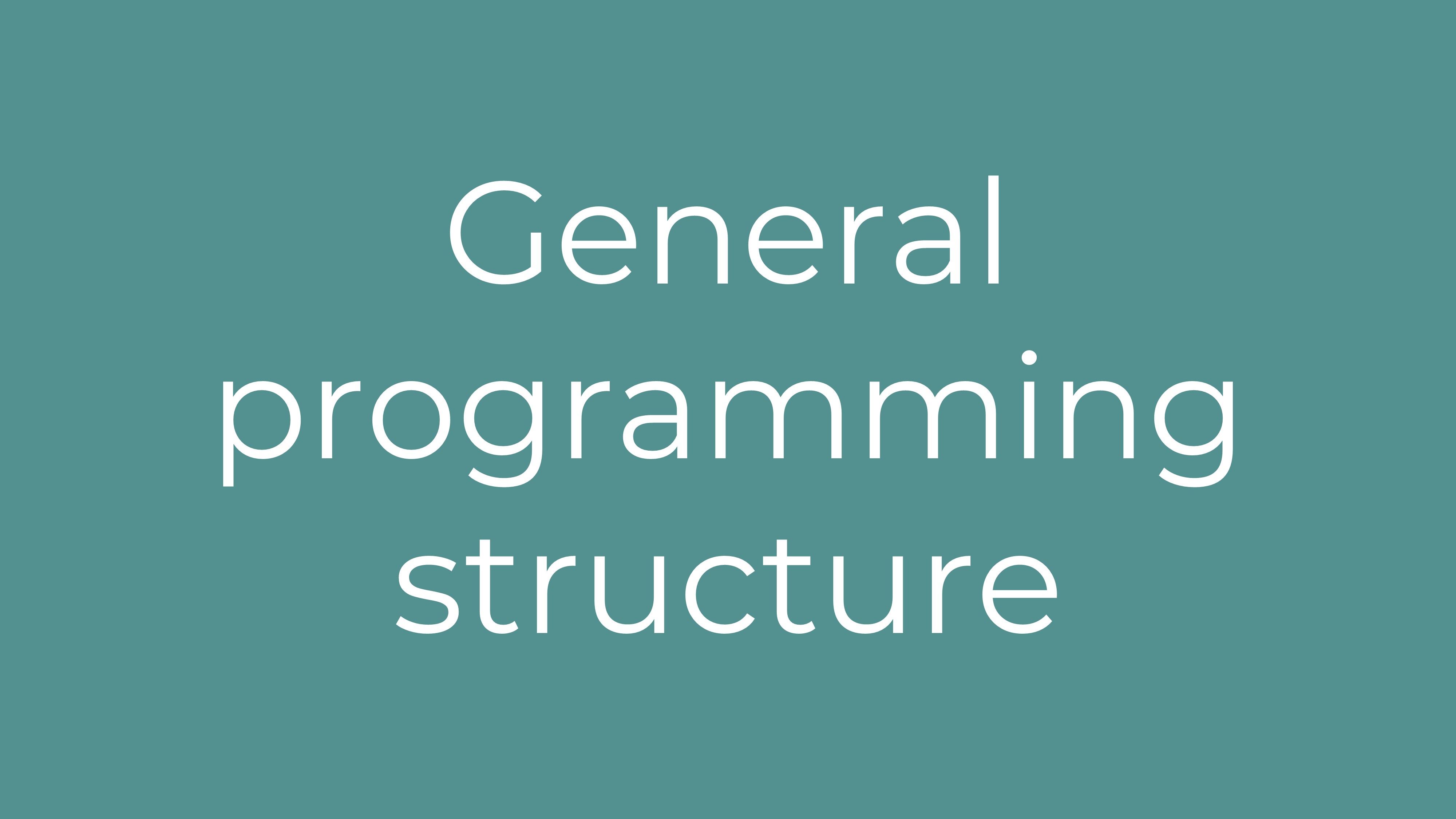 General programming structure