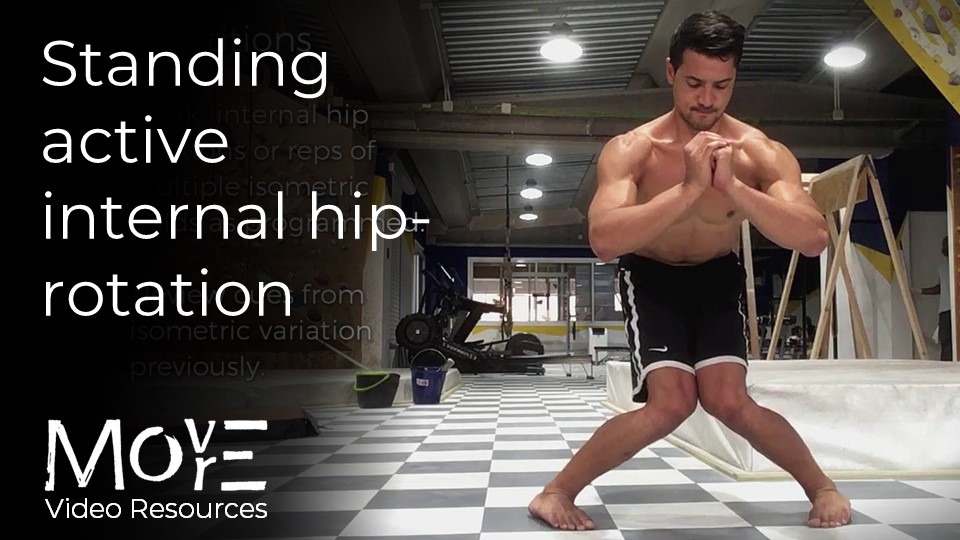 Standing active internal hip-rotation (SAIHR)