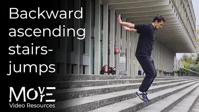 Backward ascending stairs-jumps