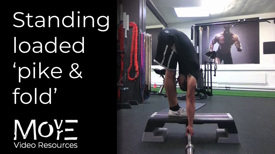 Standing loaded 'pike & fold'