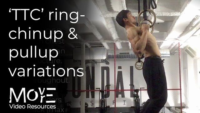 'TTC' ring-chinup and pullup variations