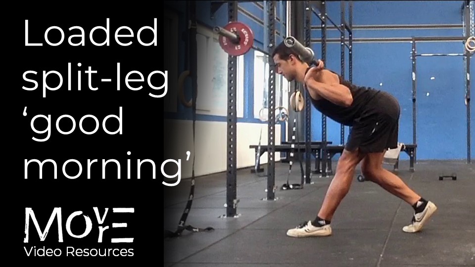Loaded split-leg 'good morning'