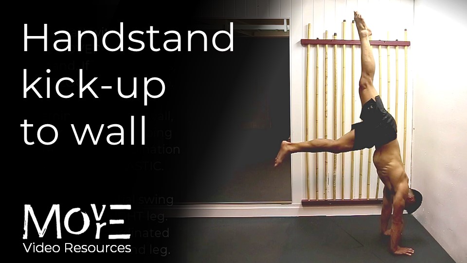 Handstand kick-up to wall