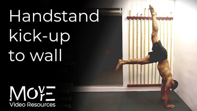 Handstand kick-up to wall