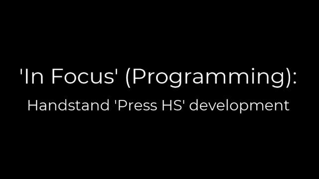 Programming: Handstand 'Press HS' dev...