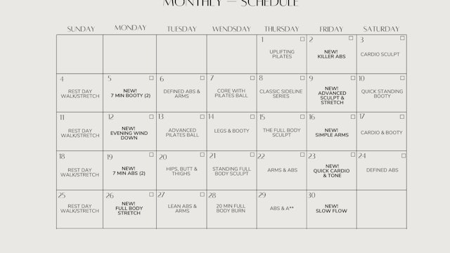 September schedule
