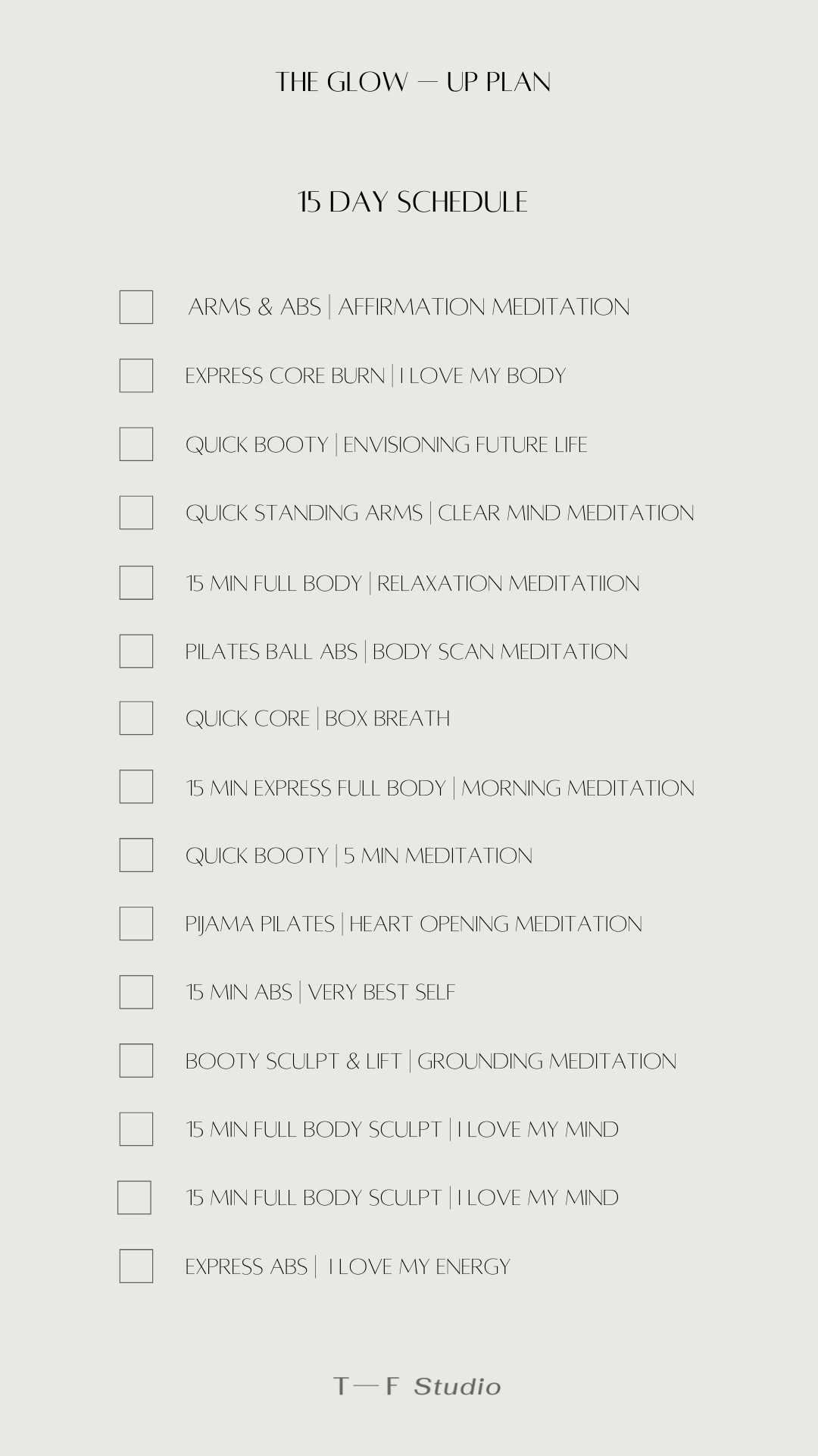 GLOW — UP Schedule