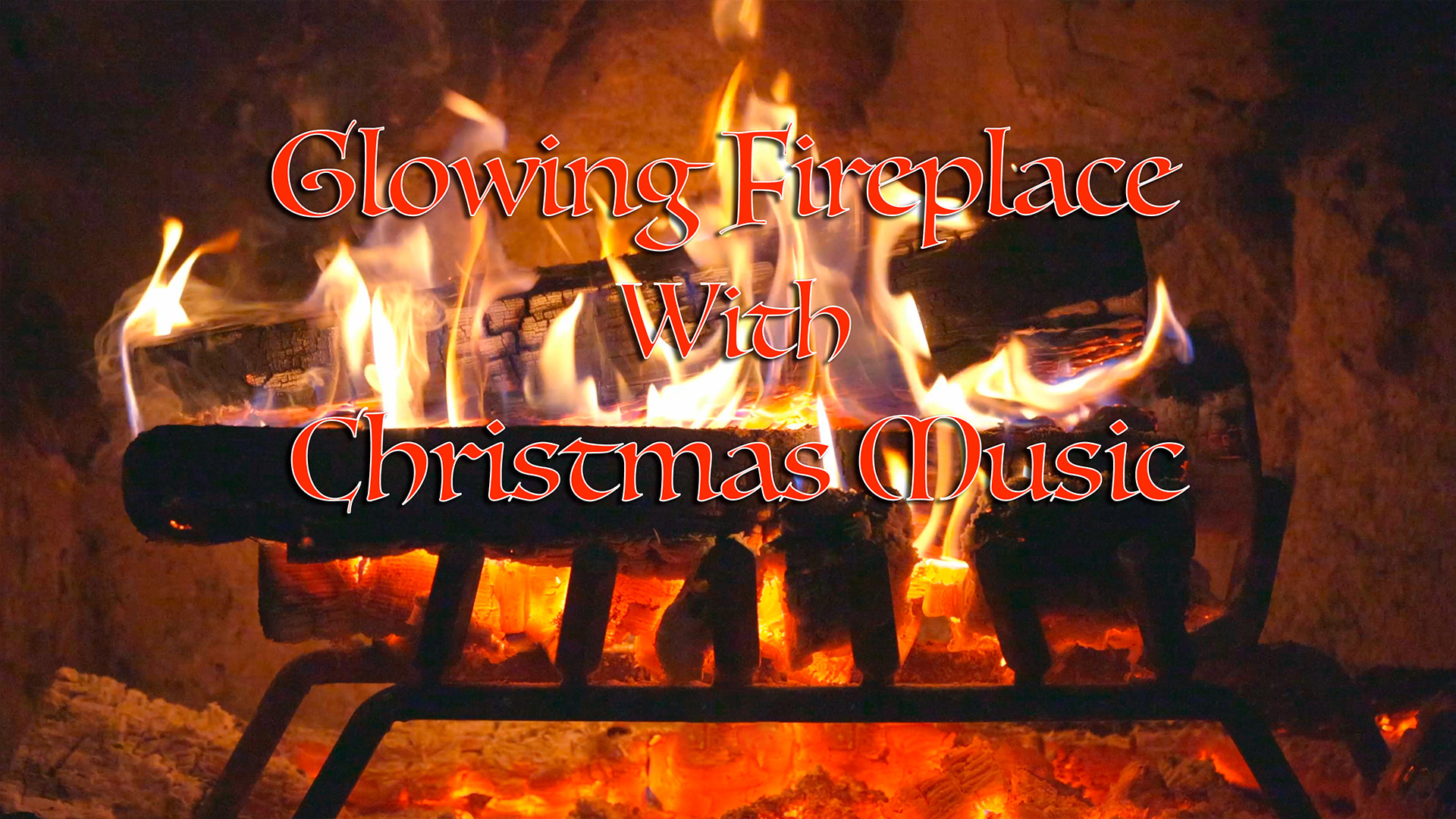 Glowing Fireplace With Christmas Music