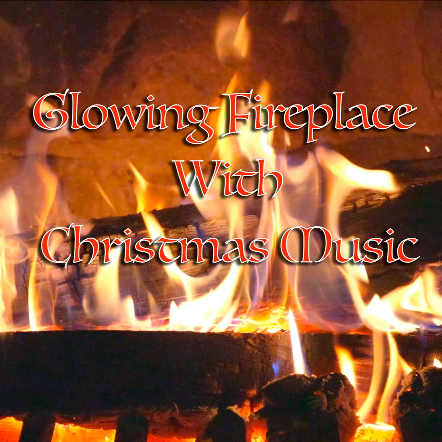 Glowing Fireplace With Christmas Music