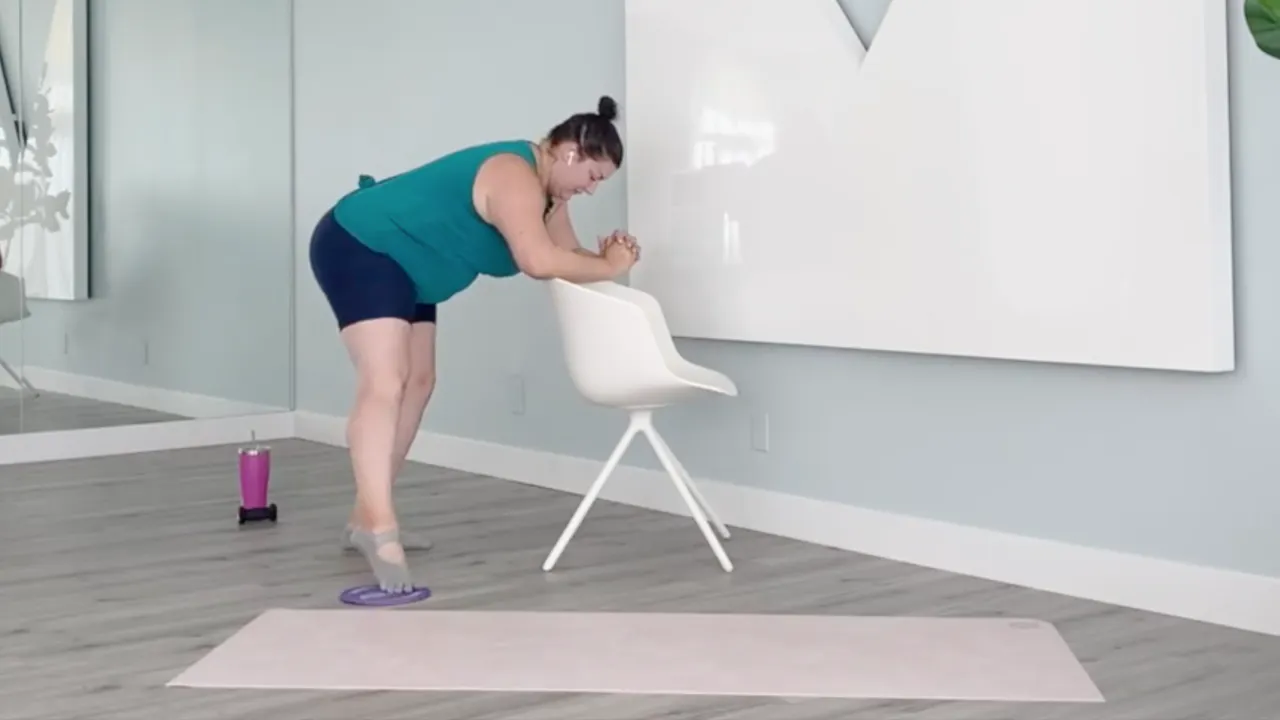 48 Minute MNTbarre Using a Chair, Ball, Sliders and Hand Weights ...