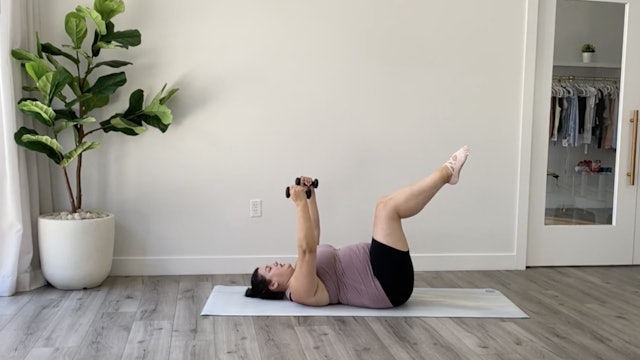 16 Minute Abs and Legs Using 2-3 lb Hand Weights