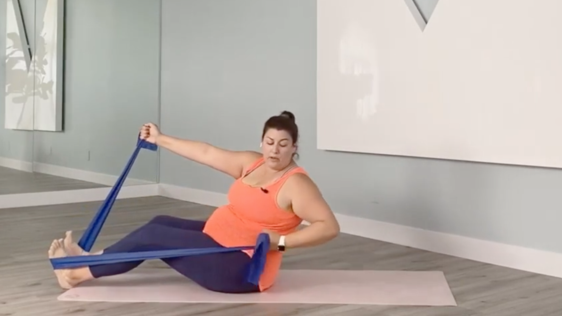 50 Minute Full Body Mat Pilates Using a Theraband