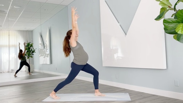 42 Minute Prenatal Flow Using a Chair, Hand Weights, and a Theraband