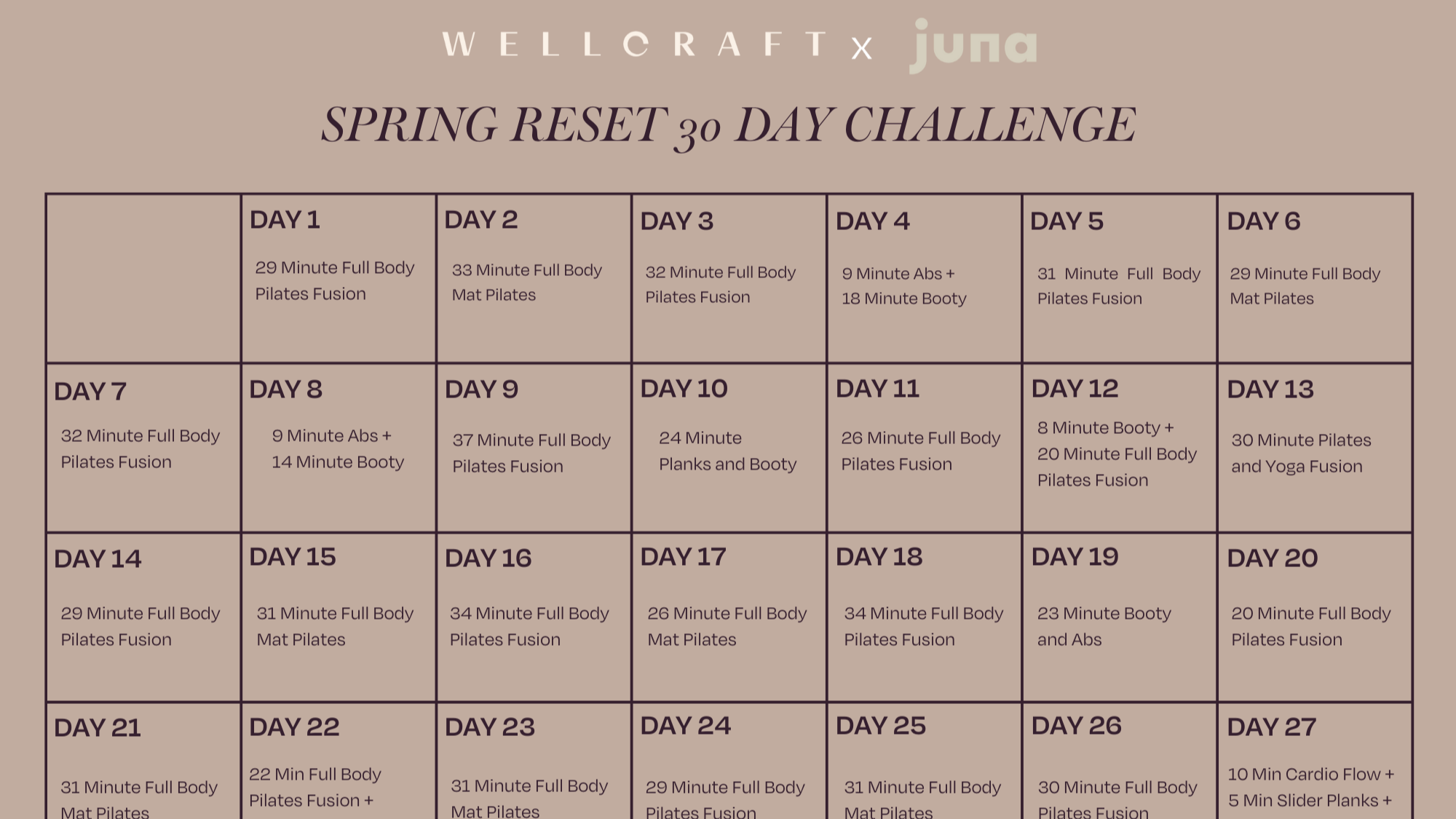 Spring Reset Movement Calendar