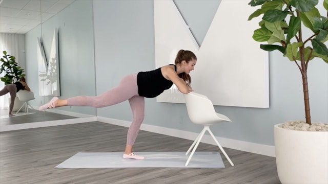 51 Minute Full Body MNTbarre Using a Chair and a Set of Hand Weights