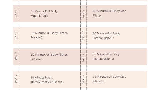 30 Minute Movement Program Calendar