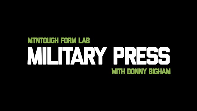 FORM - Corrective form for the military press.