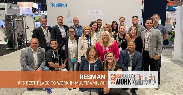 #15 Best Place to Work Multifamily® 2022 - ResMan