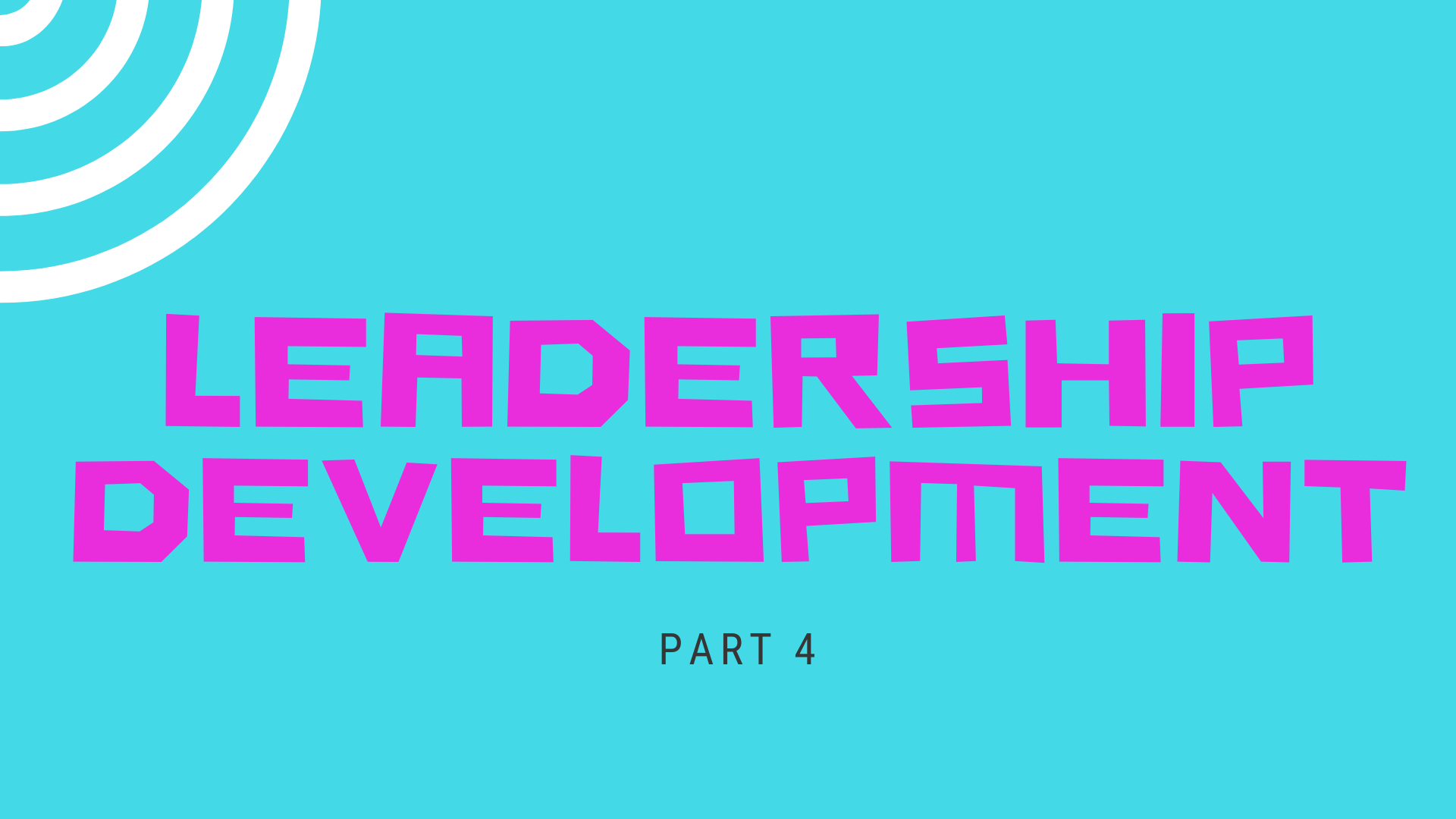Part 4 - Leadership Development