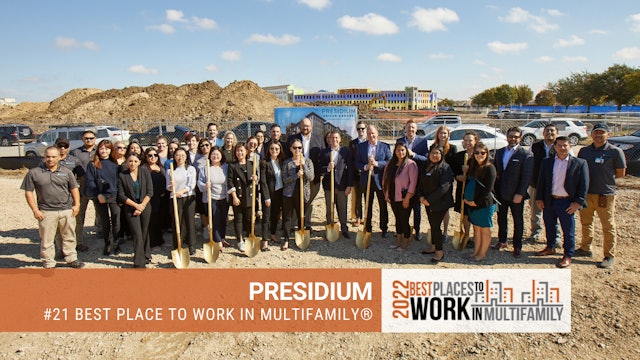 #21 Best Place to Work Multifamily® 2022 - Presidium