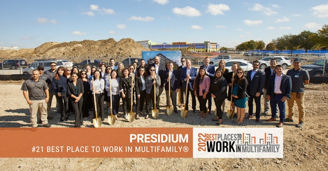 #21 Best Place to Work Multifamily® 2022 - Presidium
