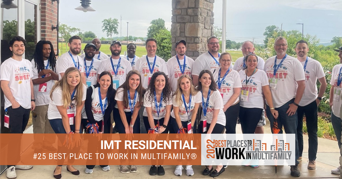#25 Best Place to Work Multifamily® 2022 - IMT Residential