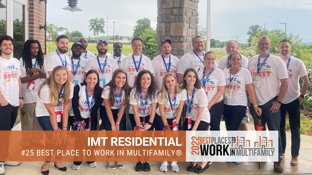 #25 Best Place to Work Multifamily® 2022 - IMT Residential