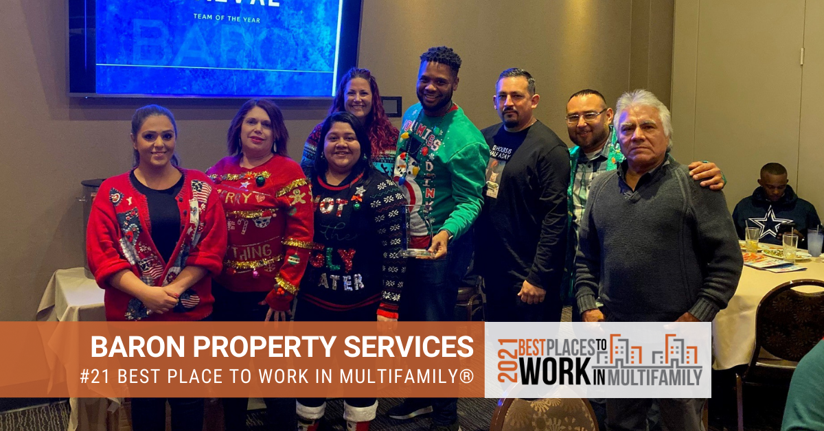 #21 Best Places to Work Multifamily® 2021 - Baron Property Services