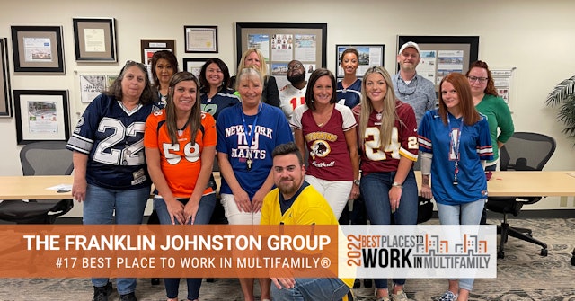 #17 Best Place to Work Multifamily® 2022 - The Franklin Johnston Group