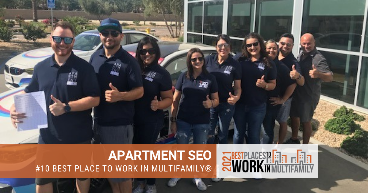 #10 Best Places to Work Multifamily® 2021 - Apartment SEO