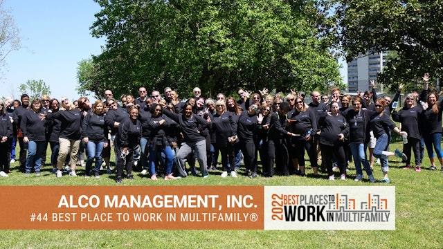 #44 Best Place to Work Multifamily® 2022 - ALCO Management