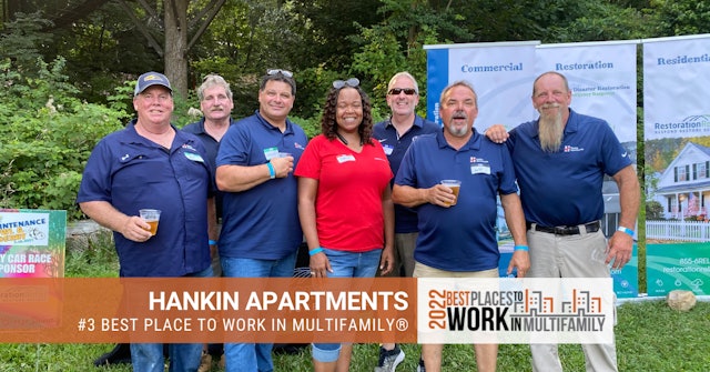 #3 Best Place to Work Multifamily® 2022 - Hankin Apartments