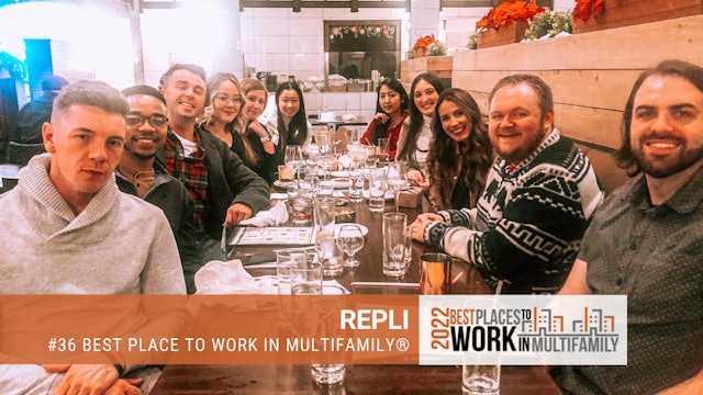#36 Best Place to Work Multifamily® 2022 - REPLI