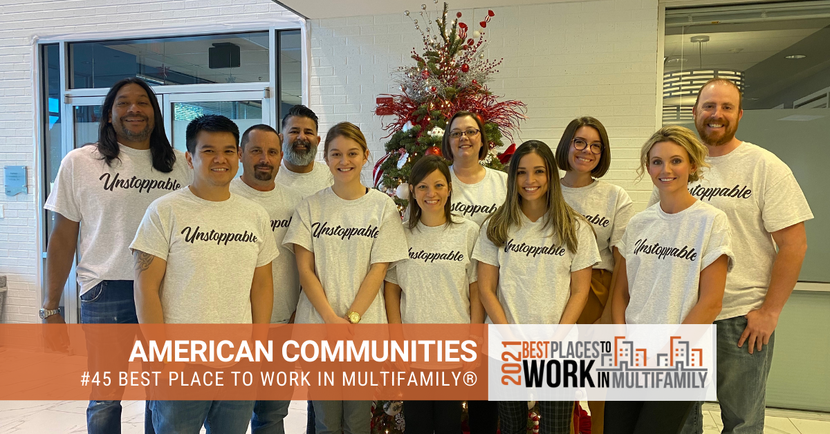 #45 Best Places to Work Multifamily® 2021 - American Communities