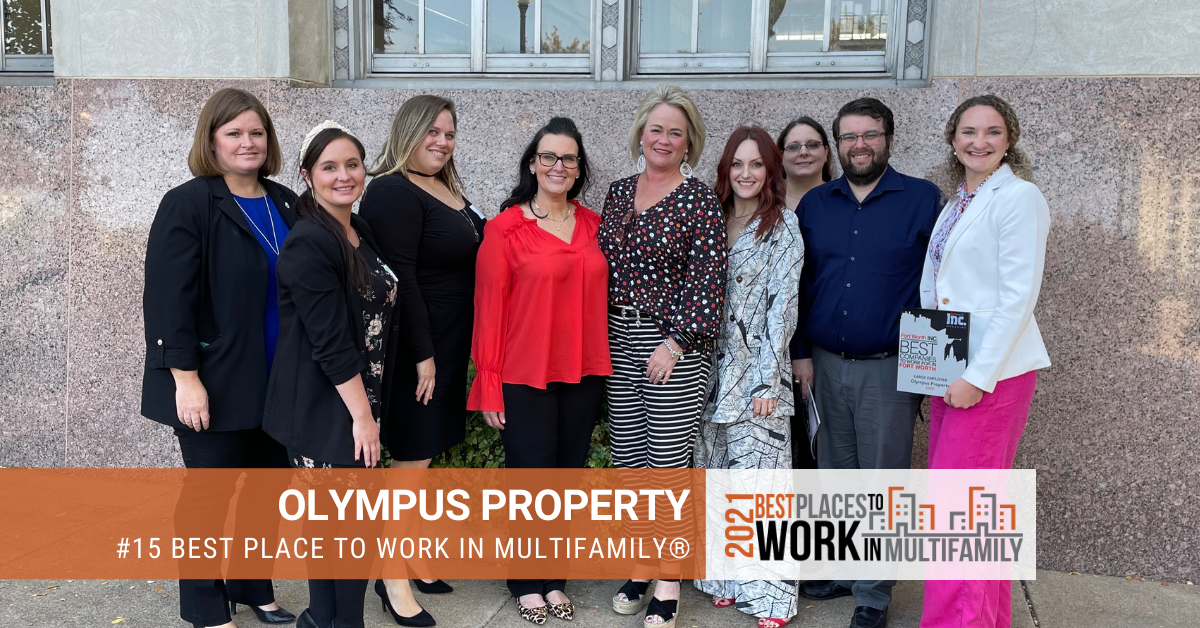 #15 Best Places to Work Multifamily® 2021 - Olympus Property