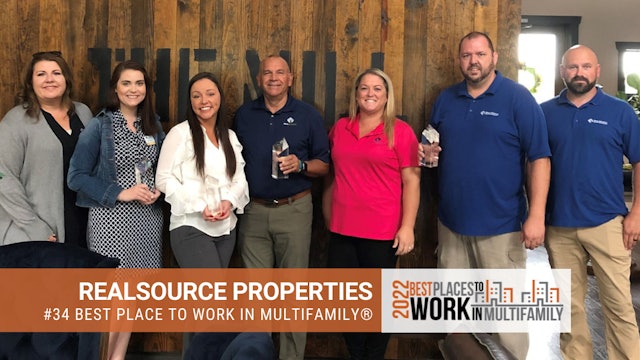 #34 Best Place to Work Multifamily® 2022 - RealSource Properties
