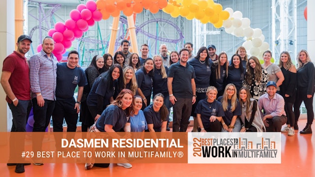 #29 Best Place to Work Multifamily® 2022 - Dasmen Residential