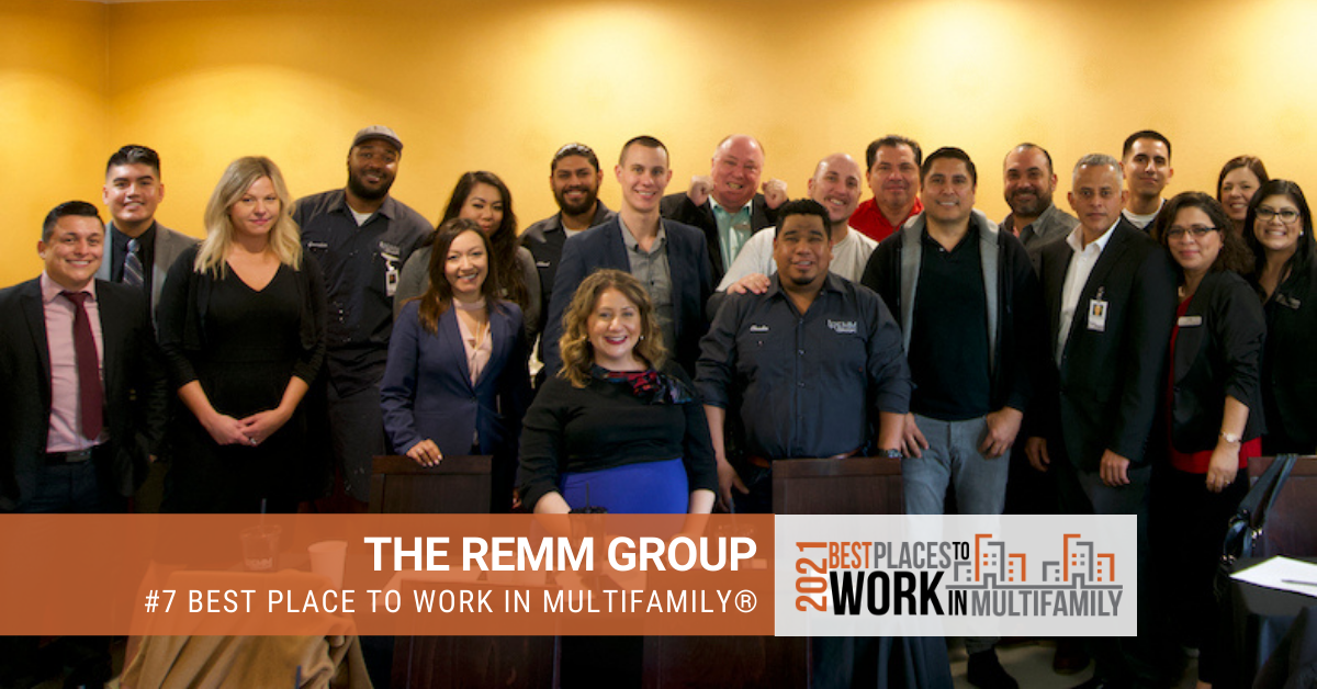 #7 Best Places to Work Multifamily® 2021 - The REMM Group