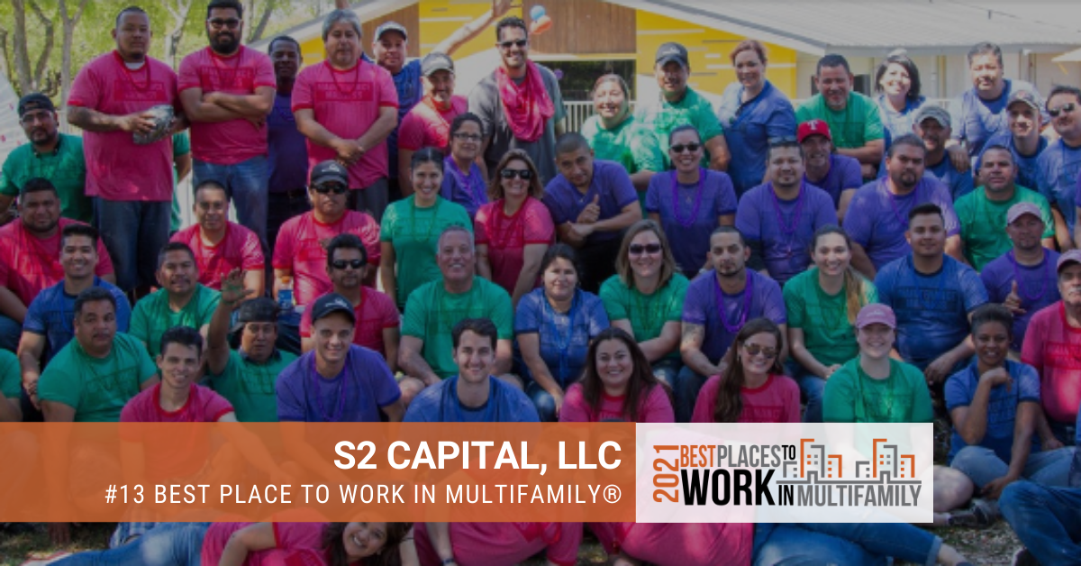 #13 Best Places to Work Multifamily® 2021 - S2 Capital, LLC
