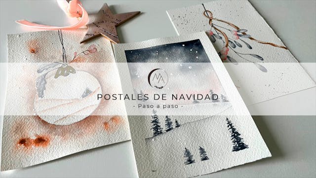 Pintar postales de Navidad- Paso a paso