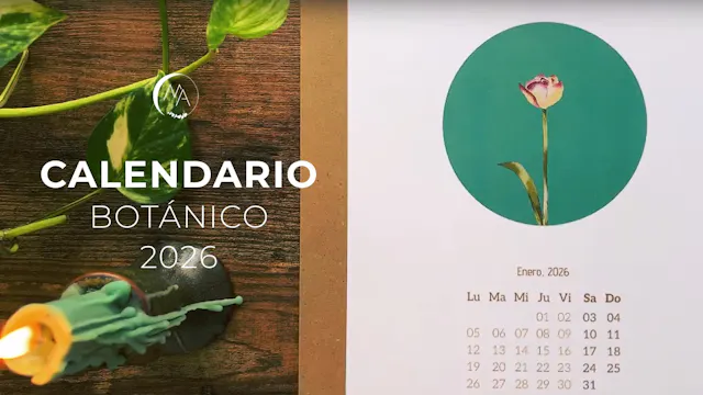 Calendario botanico acuarela 2026